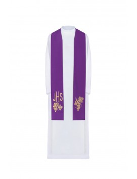 IHS embroidered purple stole (50H)