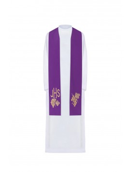 Violette Stola mit IHS-Stickerei (50H)