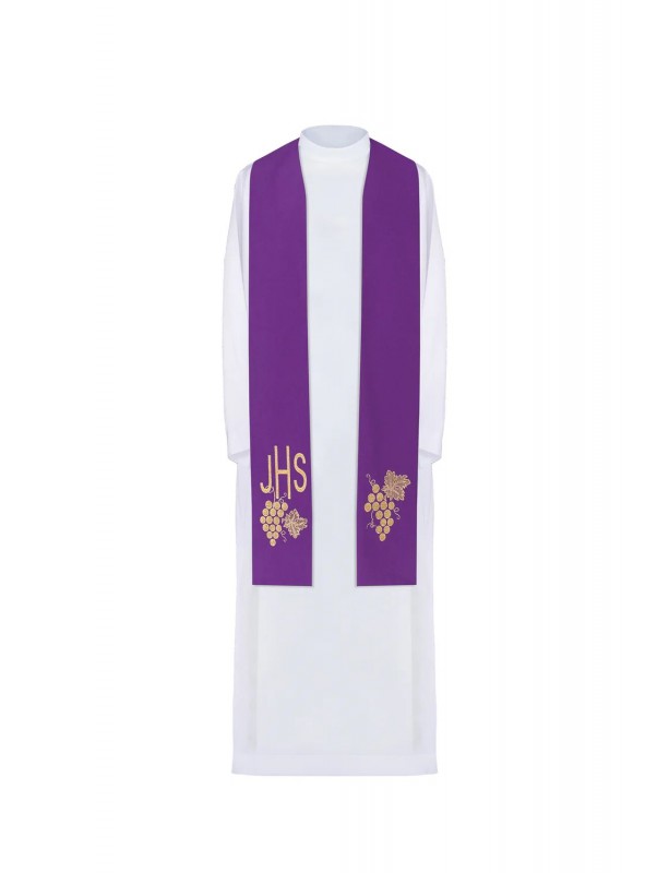 Stola viola con IHS ricamato (50H)