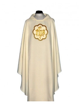 Chasuble with embroidered IHS motif