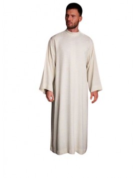 Ecru priest alb, linen, natural weave - LINEN (H7)