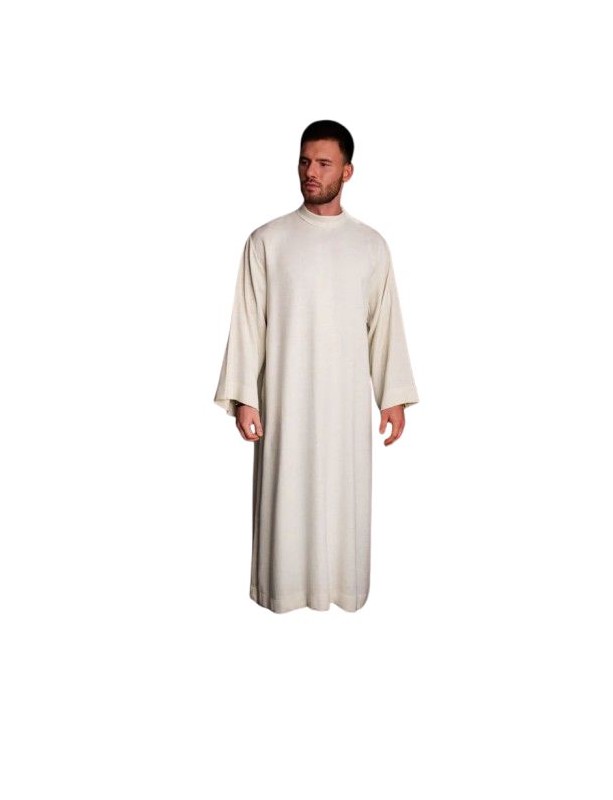 Ecru priest alb, linen, natural weave - LINEN (H7)