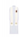 Priest's stole, embroidered, ecru Heart of Jesus (1H)