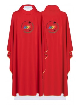 Chasuble in red - Jubilee 2025 (Pilgrims of Hope) - inscription in Latin