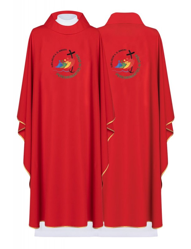 Chasuble in red - Jubilee 2025 (Pilgrims of Hope) - inscription in Latin