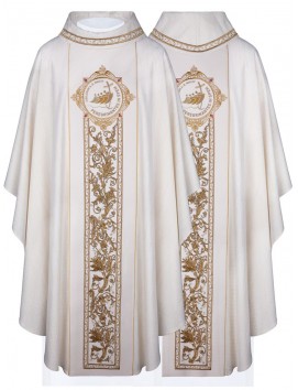 Embroidered chasuble Jubilee 2025 - Peregrinantes in Spem, Latin inscription (3)