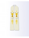 Stole with Gold Chalice, Host, Grapevine, and Fish Embroidery