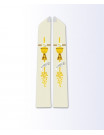 Stole with Gold Chalice, Host, Grapevine, and Fish Embroidery