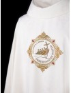 Ecru embroidered chasuble, Jubilee 2025 - Peregrinantes in Spem, Latin inscription (4)