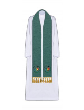 Embroidered green stole Jubilee 2025 (Peregrinantes in Spem)