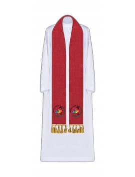 Embroidered red stole Jubilee 2025 (Peregrinantes in Spem)