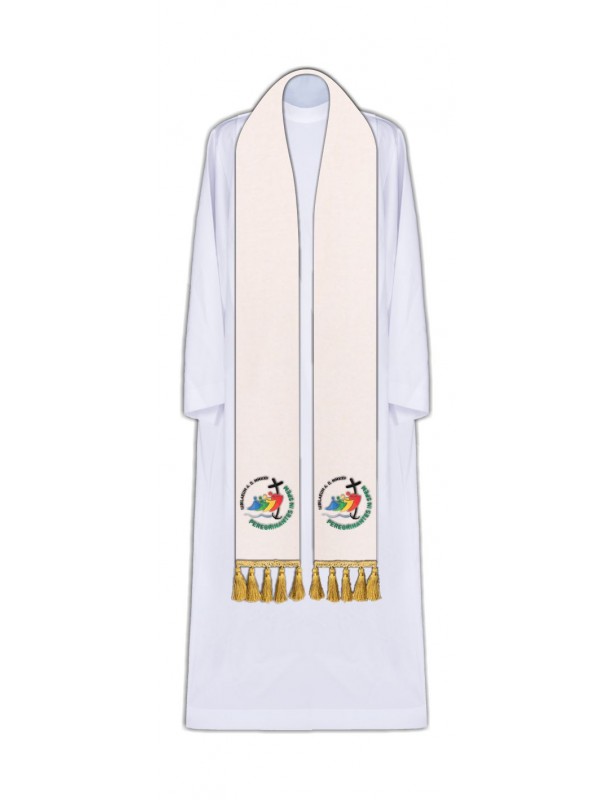 Embroidered ecru stole Jubilee 2025 (Peregrinantes in Spem)