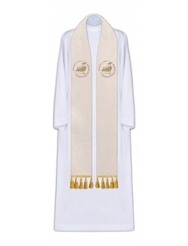 Embroidered stole, shining fabric-Jubilee 2025 (Peregrinantes in Spem)