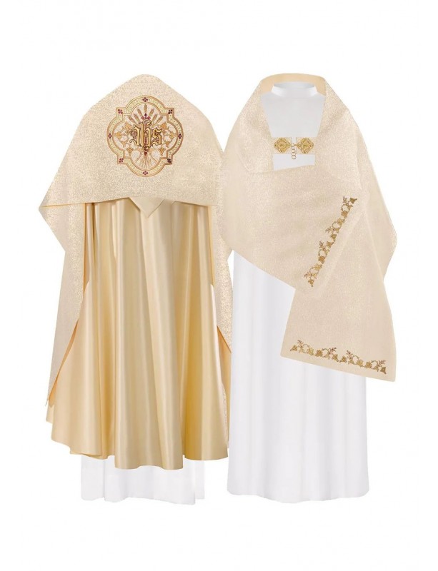 Liturgical veil, embroidered - gold IHS (36)