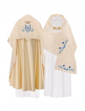 Liturgical veil, embroidered Marian - gold (39)