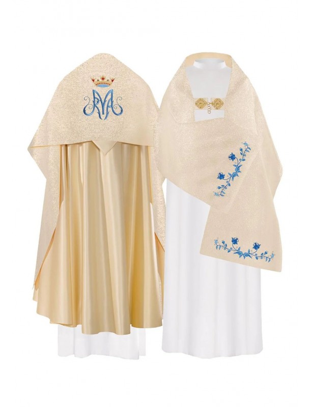 Kelchvelum, bestickt mit Marienmotiv - Gold