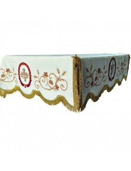Stan se závěsem liturgického vzoru 140 cm (55,1 palce) x 160 cm (63 palců) (4K)