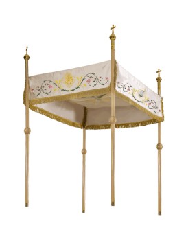 Dais de procession avec embouts en forme de croix et frange décorative
