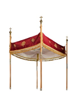 Red and Gold Processional Canopy for Eucharistic Celebrations