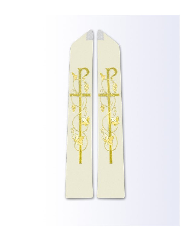 Étole écrue avec motif eucharistique