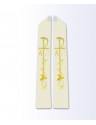 Ecru stole with Alpha and Omega motif