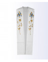 Priest Stole with Gold Marian Sing and Rose Embroidery