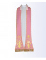 Pink roman embroidered stole