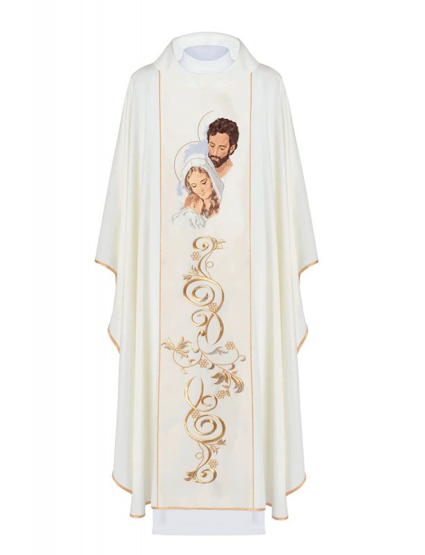Embroidered chasuble, ecru - Christmas