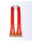 Red stole with eucharistic motif
