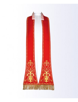 Estola roja con motivo eucarístico