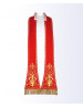 Étole rouge avec motif eucharistique