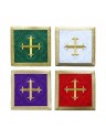Set of 4 embroidered chalice palls - wide band
