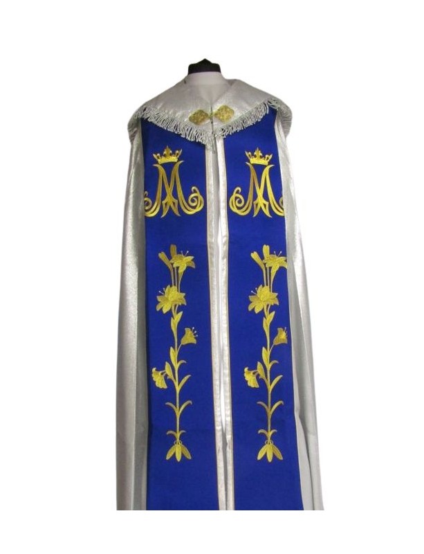 Embroidered Marian cope - silver glitter (87)