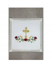 Chalice linen set, embroidered, floral motif