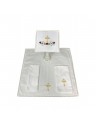 Chalice linen set, embroidered, floral motif