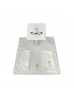 Chalice linen set, embroidered, floral motif