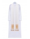 White embroidered priest's stole with decorative stones (51H)