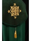 Green cope, embroidered, velvet green belt (33H)
