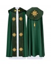 Green cope, embroidered, velvet green belt (33H)