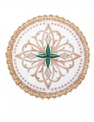 Chalice linen set, green cross embroidery (77H)