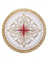 Chalice linen set, linen, embroidered red cross (78H)