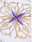 Chalice linen set, linen, embroidered purple cross (80H)