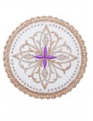 Chalice linen set, linen, embroidered purple cross (80H)