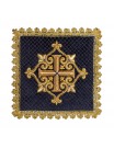 Purple Chalice linen set (velvet + linen), embroidered golden cross (82H)