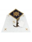 Purple Chalice linen set (velvet + linen), embroidered golden cross (82H)