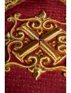 Chalice linen set, red (velvet + linen), embroidered with a golden cross (83H)
