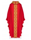 Embroidered red chasuble, crosses (H201)