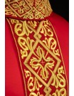 Embroidered red chasuble, crosses (H201)