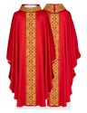 Embroidered red chasuble, crosses (H201)