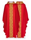 Embroidered red chasuble, crosses (H201)